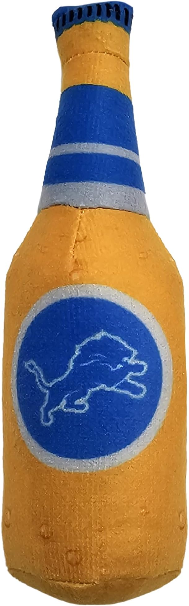 Best Plush CAT Toy - NFL Detroit Lions Complete Set of 3 piece Cat Toys Filled with Fresh Catnip. Includes: 1 Helmet Cat Toy, 1 Football Cat Toy with Feathers & 1 Beer Bottle. Beautiful Team Logos - Image 4