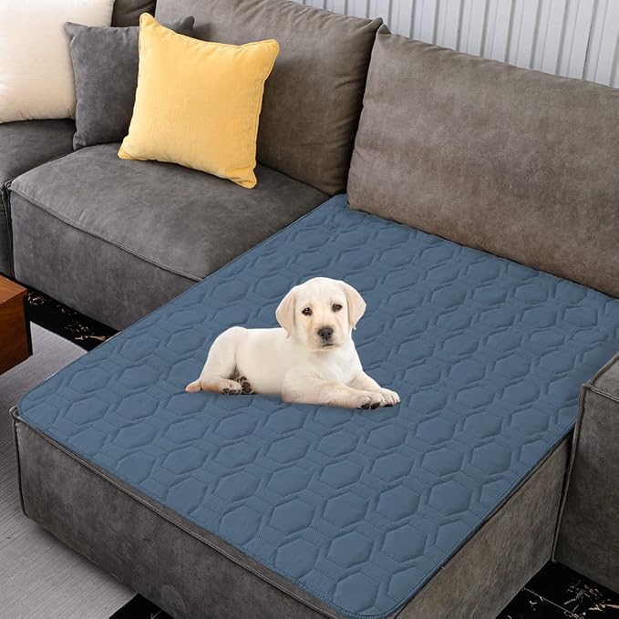 Tcksstex Waterproof and Non-Slip Dog Bed Cover and Pet Blanket Sofa Pet Bed Mat ，car Incontinence Mattress Protectors Furniture Couch Cover for Most Cats Dogs, Pets（40x50- Navy Blue） by TcksstexFauxFurDogBedCover