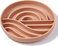 OHMO Slow Feeder Dog Bowl, 7.9" Lick Mat for Dogs, Sunrise, Coral | Cat Slow Feeder Bowl, Anti Choking, Enrichment Toys, Easy Clean BPA-Free Silicone Feeding Bowl, Boredom and Anxiety Reducer by OHMO