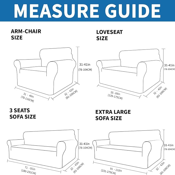 XINEAGE Stretch Jacquard Sofa Cover, Non Slip Sofa Slipcover for Dog | High-Stretch Fabric. Wear-Resistant, Pet Friendly. Easy Install & Washable for Living Rooms, Offices.Brown - Image 2