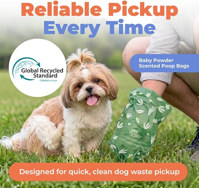 Best Pet Supplies GRS Poop Bags for Dogs - 600 Count, Green, | Unscented, 50% Post-Consumer Recycled Plastic, Leak-proof, Easy-Tear perforations, Thick Bags, Fits Standard Holders - Image 2