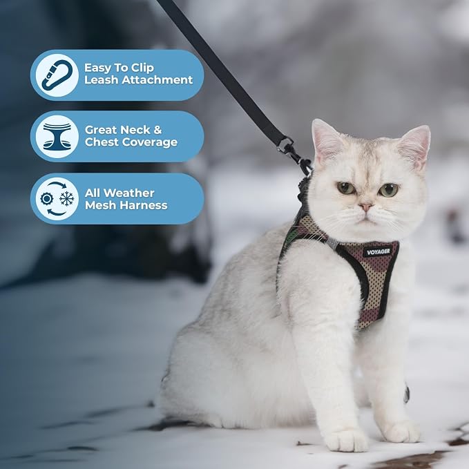 Voyager Step-in Air Cat Harness & Leash Set - Army Base, XS | 13.5 - 15" in Chest, Reflective Bands, All Weather Breathable Air Mesh, Cats Compatible, Fast Drying - Image 5