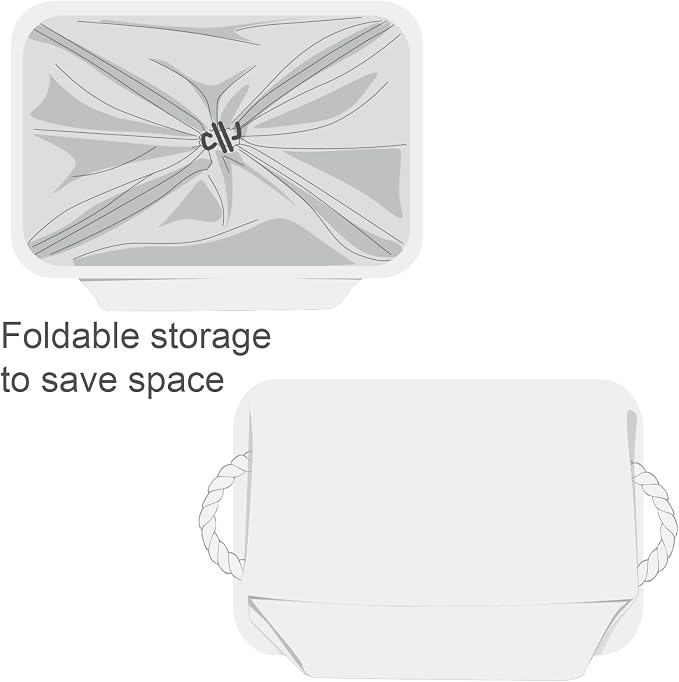 TheWarmHome Organization and Storage Basket for Shelves - Extra Jumbo 3 Pack 20.5x15.8x13.8 inch Cube Storage Bins for Toy Closet Box Home Organizer Gift (White) - Image 7