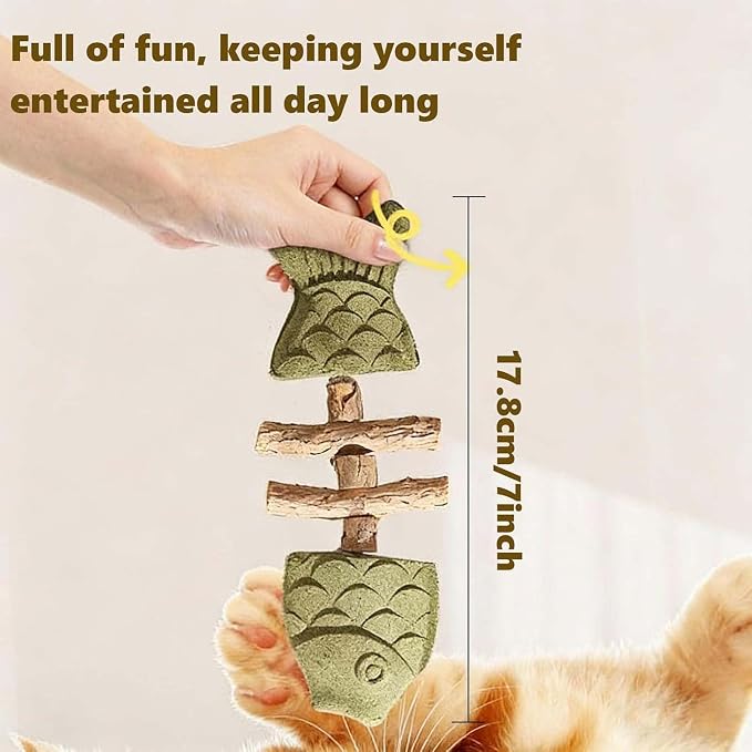 2026 New Creative Fish Bone Cat Dental Chew Toy, Natural Fishbone Catnip & Silvervine Chew Toy, Interactive Kitten Chew Playthings for Cats Teeth Cleaning (Mixed Flavors, 3Pcs) - Image 6