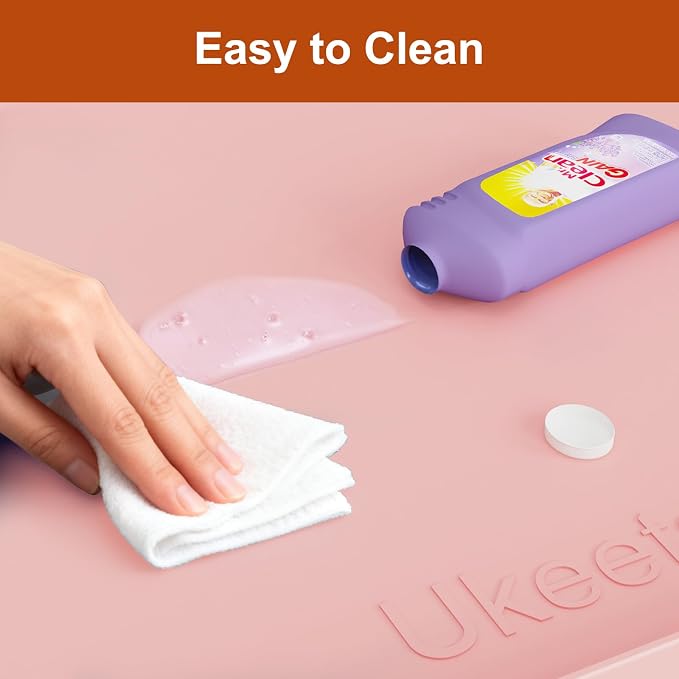 22" x 19" Extra Thick Silicone Mat Waterproof with Raised Edge, Pink | Under Sink Mat for Kitchen & Bathroom, Kitchen Cabinet Liner, Multi-Purpose for Storage & Protection - Image 6