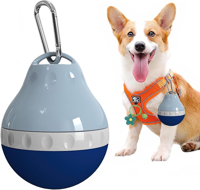 Dog Travel Water Bottle Detachable Bowl Leak Proof Portable ，Silicone Bottle Body，Collapsible and Suitable for Small Pets for Outdoor Walking, Hiking, Travel (Blue, 200ml) by Unknown