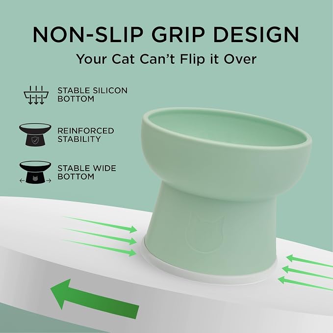 Necoichi BPA-Free Plastic Elevated Cat Water Bowls, 2-Pack (Ocean Mist) - Image 6