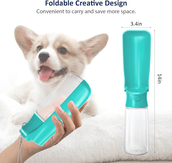 WePet Foldable Portable Dog Water Bottle Puppy Water Dispenser with Drinking Feeder, 19 OZ, High-Temperature Resistant Leak Proof for Pets Outdoor Walking, Hiking, Travel, Food Grade Plastic BPA Free - Image 3