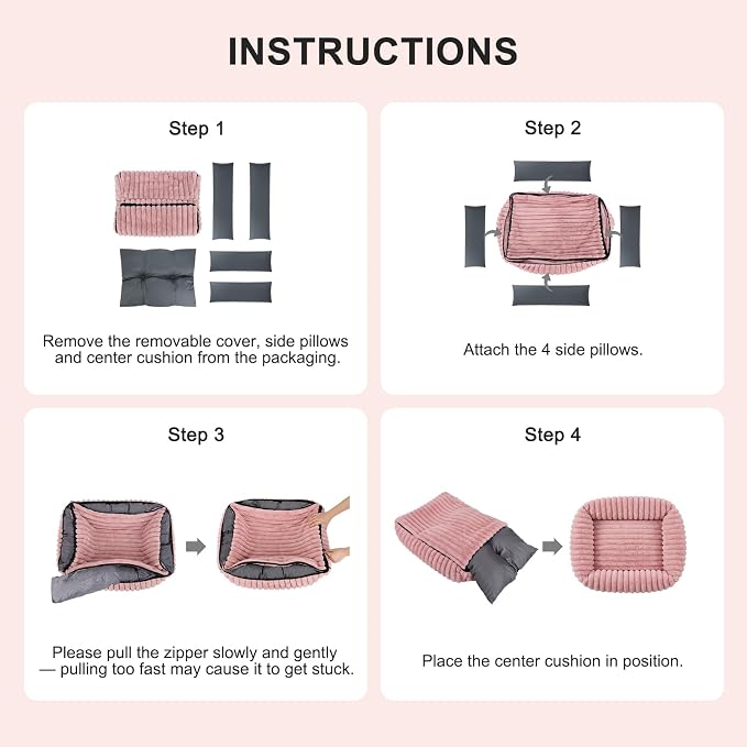FURTIME Dog Bed for Small Dogs, Washable Orthopedic Dog Bed with Removable Cover, Rectangle Soft Calming Sleeping Puppy Bed Durable Pet Cuddler with Anti-Slip Bottom - Image 7