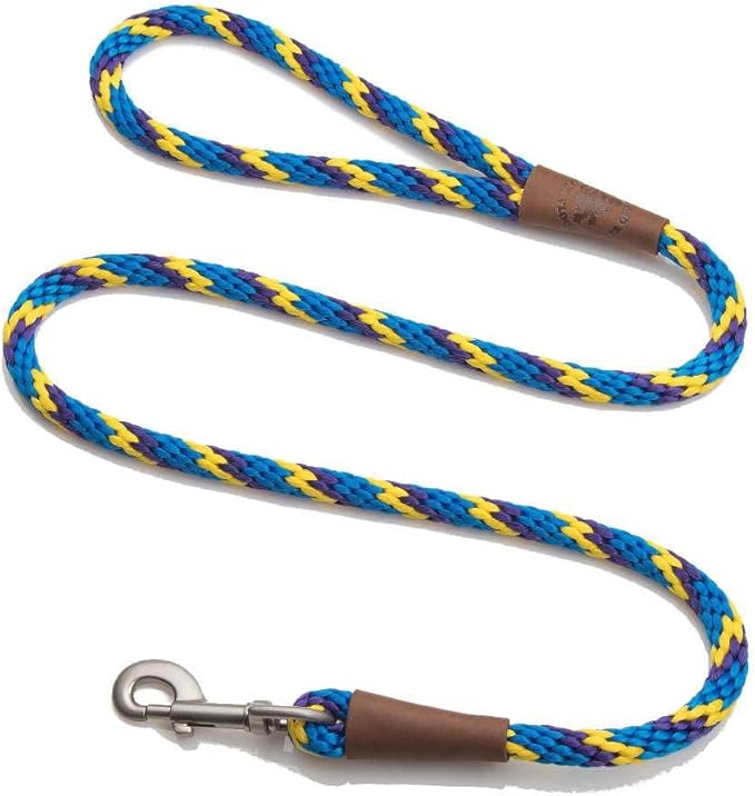 Mendota Pet Snap Leash - British-Style Braided Dog Lead, Made in The USA - Sunset, 3/8 in x 4 ft - for Small/Medium Breeds by MendotaPet