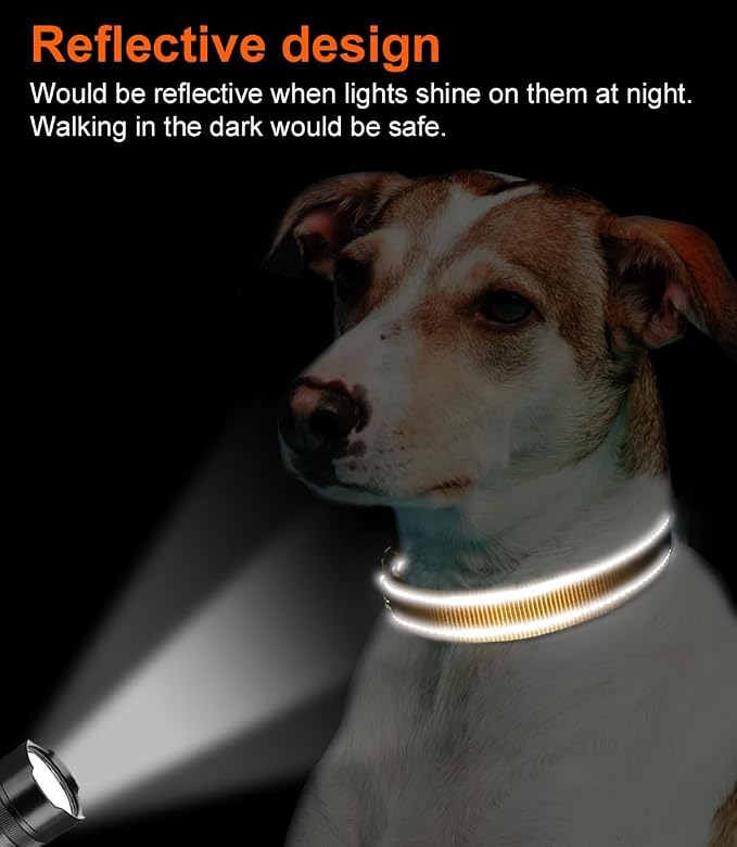 Joytale Reflective Dog Collar, Adjustable Neoprene Padded, Khaki XL | Breathable Nylon for Large Breeds, No Chafing on Hikes and Outdoor Use, Tear-Resistant Webbing, Metal D-Ring, Night Safety - Image 5