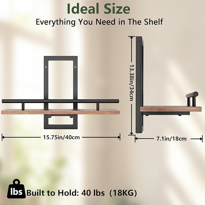Sbosbo Floating Shelves for Wall Plant Shelf Indoor Wall Mounted Shelves | Wall Planters for Indoor Floating Plant Shelves for Bedroom, Living Room, Kitchen, Office, Bathroom Decor (2 Pack) - Image 3
