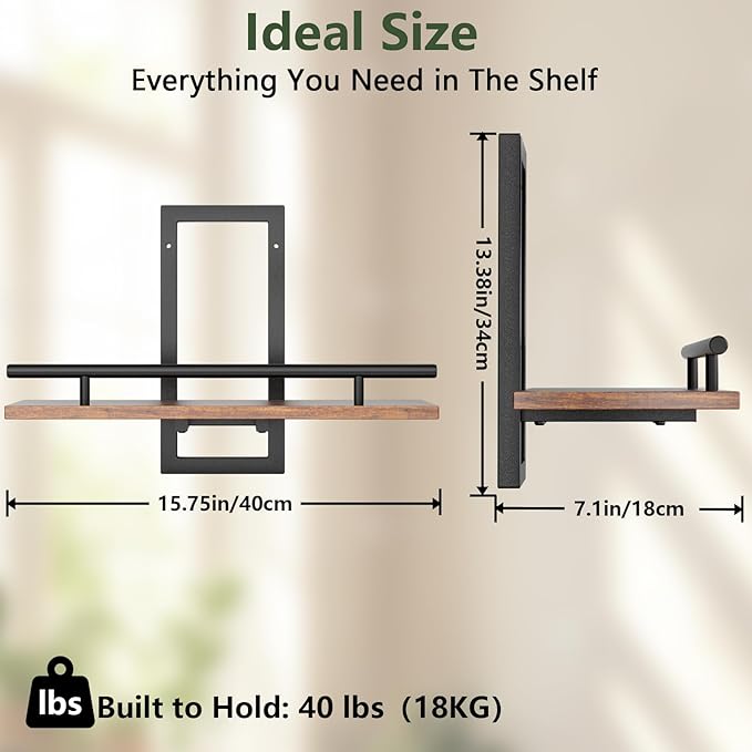 Sbosbo Floating Shelves for Wall Plant Shelf Indoor Wall Mounted Shelves | Wall Planters for Indoor Floating Plant Shelves for Bedroom, Living Room, Kitchen, Office, Bathroom Decor (3 Pack) - Image 3