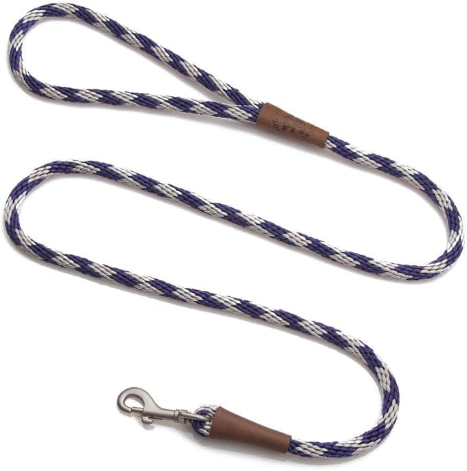 Mendota Pet Snap Leash - British-Style Braided Dog Lead, Made in The USA - Amethyst, 3/8 in x 6 ft - for Small/Medium Breeds by MendotaPet