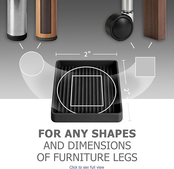 Yelanon Furniture Coasters,8 Pcs 2” Furniture Caster Cups - Non Slip Pads Hardwood Floors - Non Skid Furniture Grippers, Rubber Furniture Feet, Anti Slide Floor Protector for Bed Couch Stoppers - Image 3