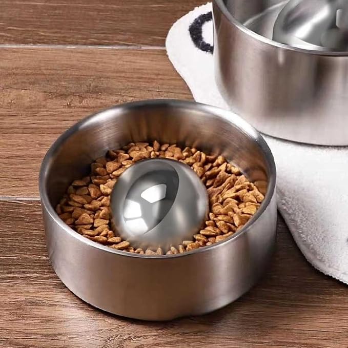 Stainless Steel Dog Food Slow Feeder Ball - 2.5in - Slows Fast Eating, Fun Feeding for All Dogs - Durable, Smooth (Small) - Image 8