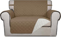 PureFit Reversible Quilted Sofa Cover Dog Couch Covers for Sofa, 28 in | Camel/Ivory, Water Resistant Couch Protector, Washable Pet Couch Cover with Non Slip and Elastic Straps For Kids by PureFit