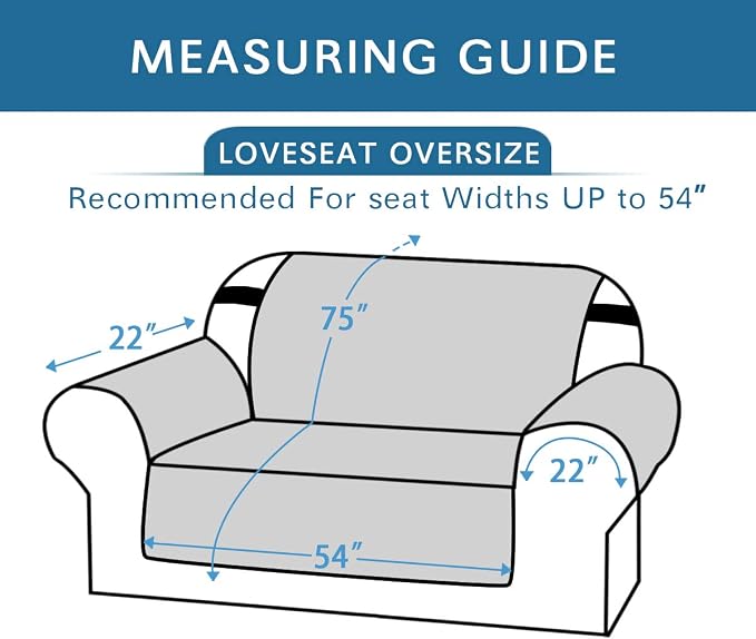 H.VERSAILTEX Reversible Couch Cover for 2 Cushion Couch Water Resistant Loveseat Couch Cover Washable Furniture Cover with Non-Slip Elastic Strap for Dogs, Pets, Kids(Oversized Loveseat, Khaki/Beige) - Image 2