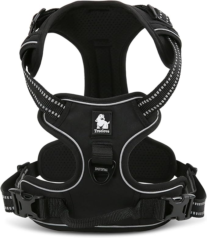 TRUE LOVE Adjustable No-Pull Dog Harness Reflective Vest, Black, S | Front Clip, No-Choke, Soft Padded, Control Handle, Anti Escape, Dog Car Harness, Walking and Training, Escape Proof, TLH5651 - Image 4