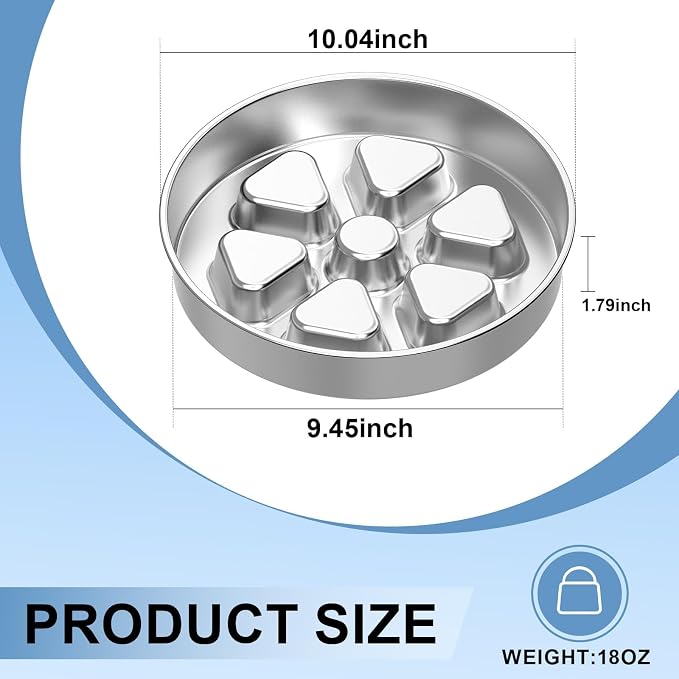 Kactoily Stainless Steel Slow Feeder Dog Bowls, 2.5-3 Cup Deep Maze Bowl for Medium & Large Dogs, Heavy Duty 304 Food-Grade Metal Dish with Non-Slip Base to Slow Down Eating - Image 4