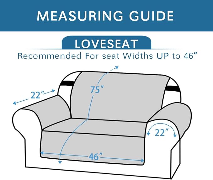 H.VERSAILTEX Reversible Loveseat Cover Couch Cover for 2 Cushion Couch Water Resistant Furniture Protector for Pets Durable Loveseat Slipcover with Non Slip Elastic Strap(Loveseat, Navy/Beige) - Image 2