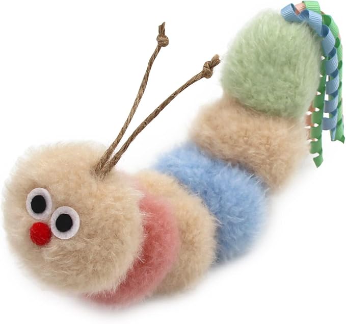 Jumpaws Interactive Natural Catnip Toy, with Rattle, Bite Resistant, for All Ages Indoor Cat, Shape of Caterpillar, Kitten Toy (Large/ 1 Pack/Cat Kicker) by Jumpaws