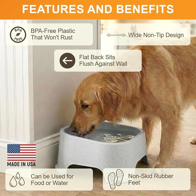 Neater Pet Brands Extra Large Water Bowl for Dogs, Outdoor Dog Water Bowl (2.25 Gallon XL Capacity), Big Trough Style Food Dish for Indoors or Outside, No Spill Large Dog Bowls, Vanilla Bean - Image 5
