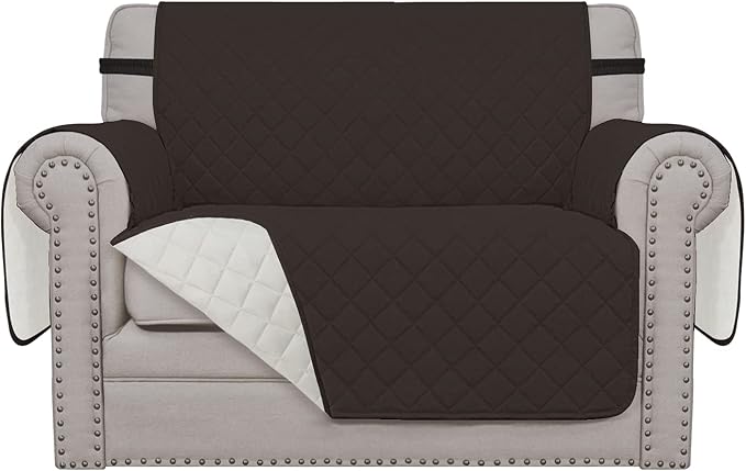 Easy-Going Reversible Couch Cover, Oversized Chair, Chocolate/Ivory | Machine Washable Slipcover For Dogs, Water Resistant Furniture Mat For Living Room, Non-Slip Sofa Cover, Pet Friendly by Easy-Going