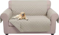 U-NICE HOME Loveseat Sofa Cover for 2 Cushion Couch, Beige/Beige | 54''Oversized Loveseat Cover Washable, Pet Friendly, Elastic Straps, Water Repellent, Furniture Protector for 2 Cushion by U-NICEHOME