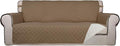 PureFit Reversible Quilted Sofa Cover Dog Couch Covers for Sofa, 66 in | Camel/Ivory, Water Resistant Couch Protector, Washable Pet Couch Cover with Non Slip and Elastic Straps For Kids by PureFit