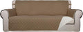 PureFit Reversible Quilted Sofa Cover, Water Resistant Slipcover Furniture Protector, Washable Couch Cover with Non Slip Foam and Elastic Straps for Kids, Dogs, Pets (X Large , Camel/Ivory) | Camel/Ivory, Water Resistant Couch Protector, Washable Pet C... by PureFit