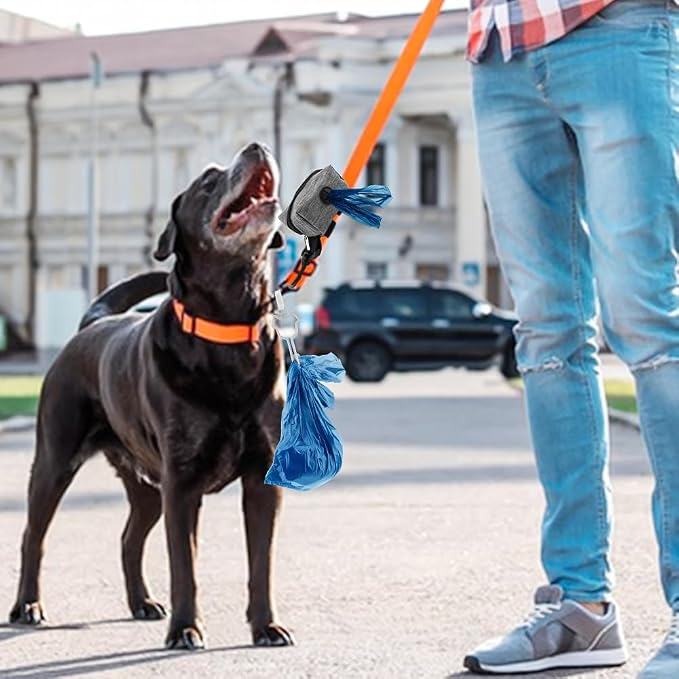 2pcs Dog Poop Bag Holder with 2 Hands-free holder Poop Bag Dispenser Pet Dog Waste Bag Dispenser Leash Attachment Fits Any Dog Leash for Dog Cat and Other Pets(Gray) - Image 9