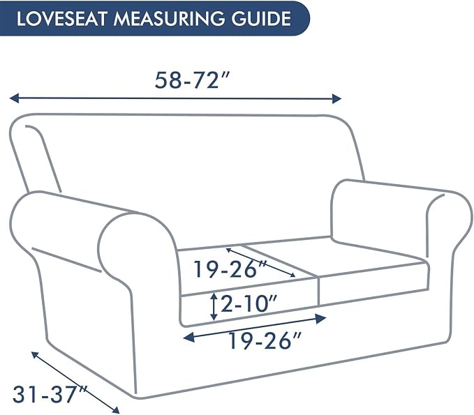 hyha Stretch Couch Cover, Sofa Covers for 2 Separate Cushion Couch Washable | Loveseat Cover, Floral Pattern, Printed, 3 Pieces, 2 Seater Furniture Protector with Elastic Bottom for Dogs, Pet Friendly - Image 6