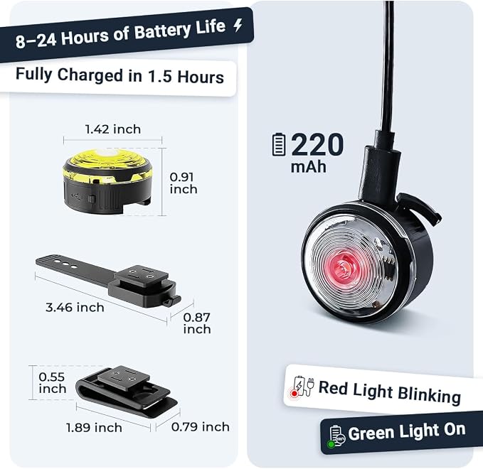 PAJ MINI Clip-On LED Dog Collar Light | USB Rechargeable - Waterproof - 7 Bright Colours - 8 Light Modes - Fit any Collar - Image 4
