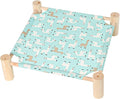 Patas Lague Cat Hammock Bed Small Eleveted Dog Bed 19x19 in Alpaca | Brethable Wooden Pet Bed, Cooling Rabbit Cot, Outdoor Cat Furniture For Summer by PatasLague
