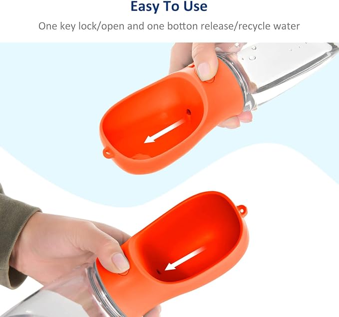 WePet Portable Dog Water Bottle, 12 OZ, Leak Proof Puppy Water Dispenser with Drinking Feeder for Pets Outdoor Walking, Hiking, Travel, Food Grade Plastic - Image 6