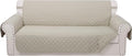 Reversible Couch Cover for 3 Cushion, Sofa, Beige/Beige | Couch Cover for Sofa, Pet Friendly Water Repellent Couch Sofa Cover, Washable Furniture Protector with Elastic Straps by LuxshareHome