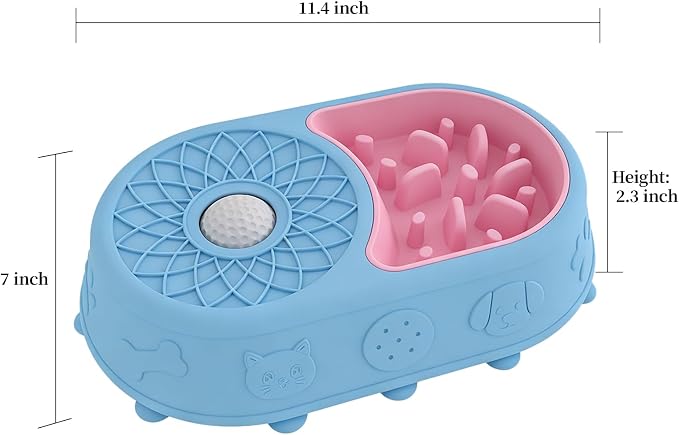 Slow Feeder Dog Bowl with Lick Mat, 2 in 1 Silicone Feeding Bowl | Promotes Healthy Eating Habits and Engaging Mealtime Experience - Image 3