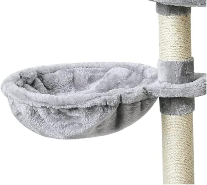 SHENGOCASE 14.6" 2-Pack Light Grey Nest Basket Lounger Hammock Bed Replacement for Cat Tree Tower, 5-Pack Hanging Toys, Cat Tree Accessories Hammock Attachment - Image 2