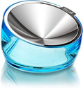 Felli Pet Oblik Whisker Fatigue Cat Food Bowl Raised Stainless Steel Shallow Dish, Pet Design Anti Vomit Tilted Metal Plate Feeder Elevated Acrylic Base(Sapphire, 0.5 Cups Shallow Dish) by Felli