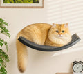 Wall Mounted Curved Cat Hammock with Grey Sisal Pad – Scratch-Friendly Cat Nest Perch for Wall – Large Floating Bed for Indoor Cats by PELUOMOZ