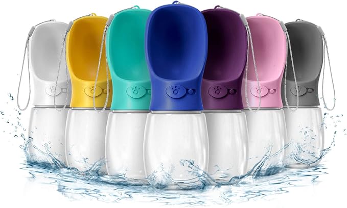 WePet Portable Dog Water Bottle, 12 OZ, Leak Proof Puppy Water Dispenser with Drinking Feeder for Pets Outdoor Walking, Hiking, Travel, Food Grade Plastic by WePet