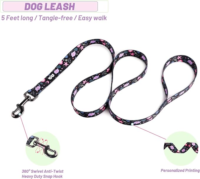 Dog Harness Leash Set Adjustable Heavy Duty No Pull Halter Harnesses for Small Medium Large Breed Dogs Back Clip Anti-Twist Perfect for Walking - Image 4