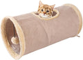 Cat Tunnel,Indoor Cat Play Tube Toys with Play Ball,Durable Collapsible Rabbit Hideaway Tunnel for Kitten,Bunny, Guinea Pig, Rat, Hamster, Ferret, Chinchilla (Khaki) by Symphonyw