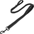Solmoony 4FT Black Strong Dog Leash with 2 Padded Handles, Traffic Handle Extra Control, Double-Sided Reflective Walking Lead for Small Medium and Large Dogs(Black, 4FT) by SOLMOONY