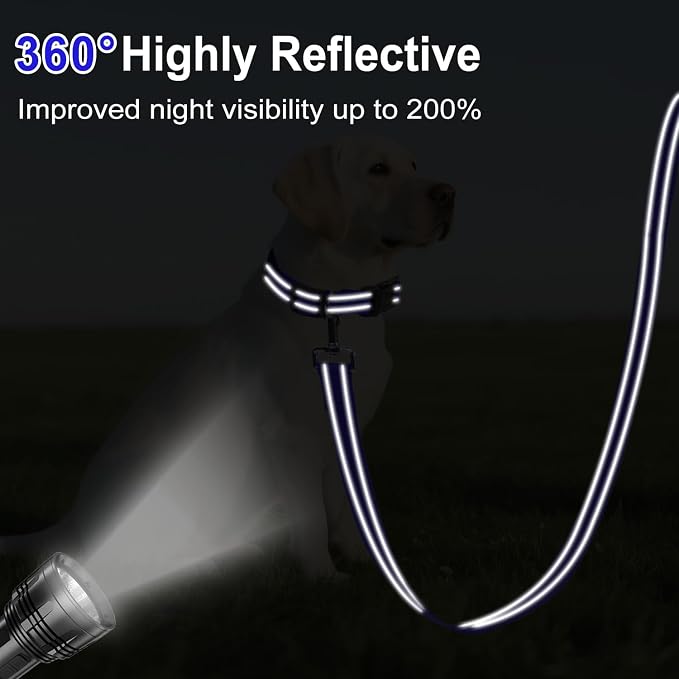 6FT Reflective Dog Leash, Padded Handle for Small Medium Dogs | Comfortable Nylon, Soft Handle Cushioning, Reflective Safety at Night, Walking Leash for Park & Hiking (3/4in, Royal Blue) - Image 3