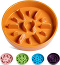 LE TAUCI Dog Bowls Slow Feeder Ceramic, 1.5 Cups Slow Feeding Dog Bowl Small Medium Breed, Puppy Bowl for Fast Eaters, Sun Orange by LETAUCI
