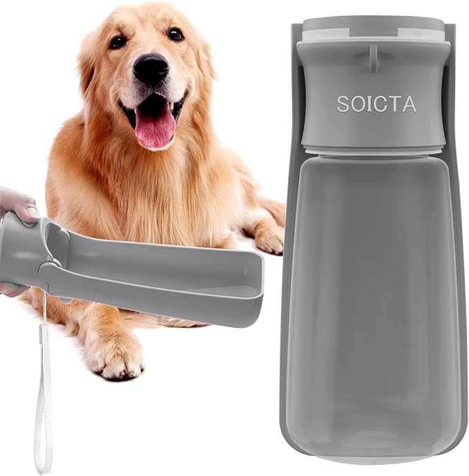 Portable Dog Small Animals Water Bottle for Walking 19 OZ or 12 OZ Pet Water Bottles for Puppy Medium Large Dogs Little Animals Water Dispenser Dog Small Animals Water Bowl by SOICTA