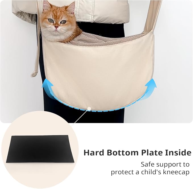 ONECUTE Dog Sling Carrier 15 lbs, Small Dog Carrier Sling for Cat & Puppies | Suitable For Carrying Pet 3-10lbs, Spacious Space So Pets Will Not Be Crowded, Adjustable Shoulder Straps And Breathable Mesh - Image 5