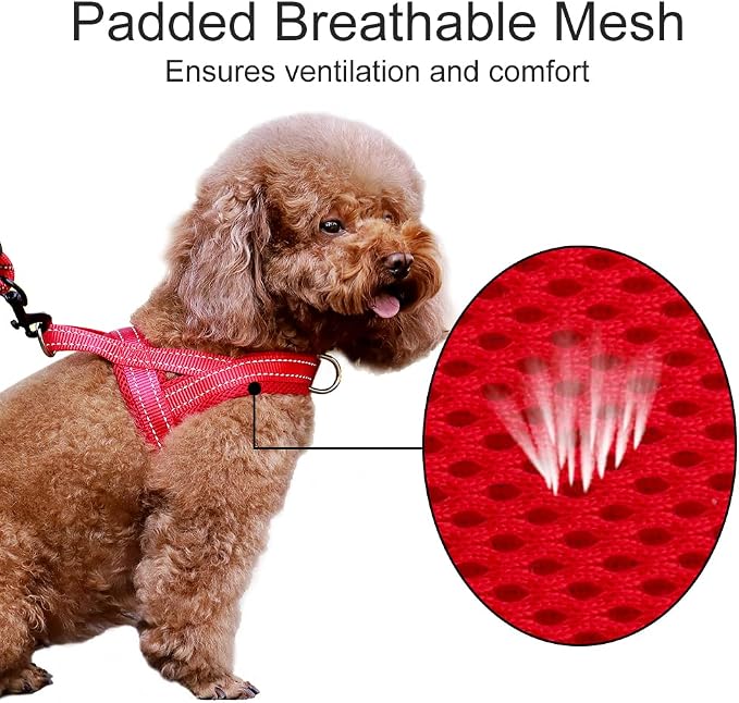Plutus Pet No Pull Dog Harness for Puppy Small Dogs, Breathable Mesh Padded | Adjustable Reflective with Handle, Escape Proof, Quick Fit Pet Vest, Front Clip, for Training and Walking, Red, XS - Image 3